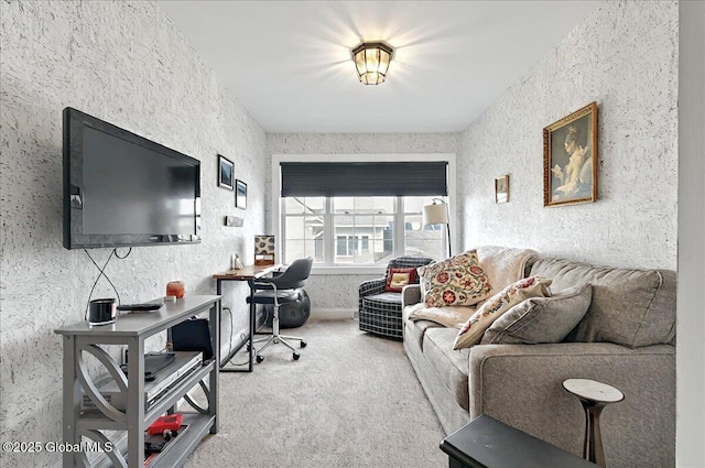 view of carpeted living area