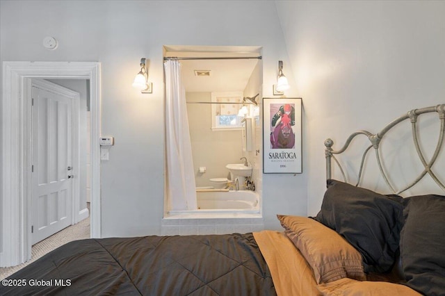 49 W High St, Ballston Spa, NY 12020 - bedroom with ensuite bath and baseboards