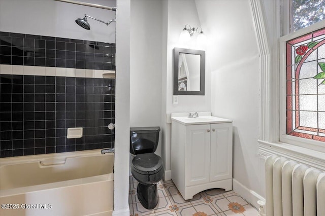 49 W High St, Ballston Spa, NY 12020 - full bath featuring radiator, plenty of natural light, toilet, and baseboards