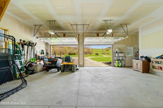 garage featuring a garage door opener