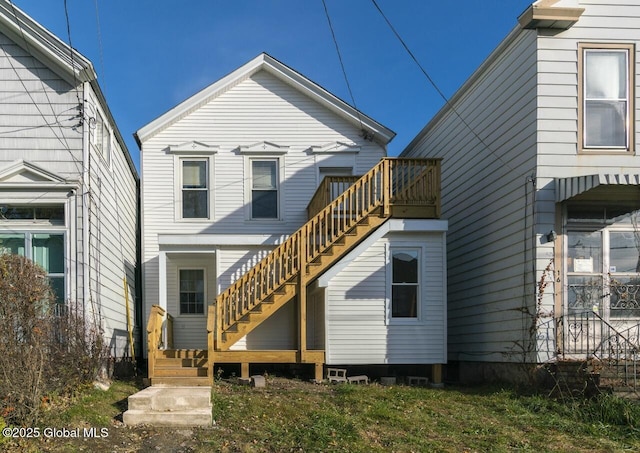 1621 Highland Ave, Troy, NY 12180 - rear view of house with stairs