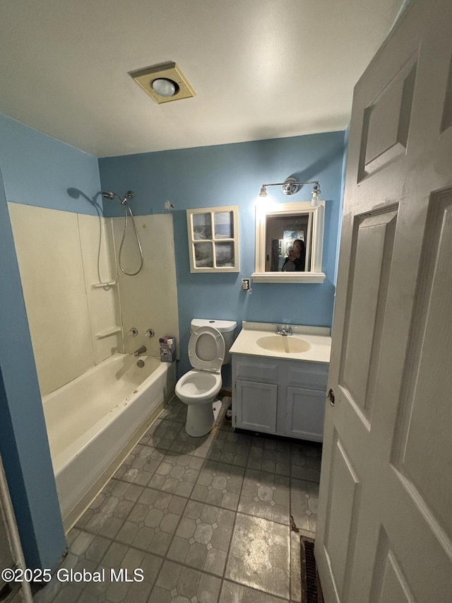 3 Osborne St, Albany, NY 12202 - bathroom featuring toilet, vanity, visible vents, and shower / bath combination