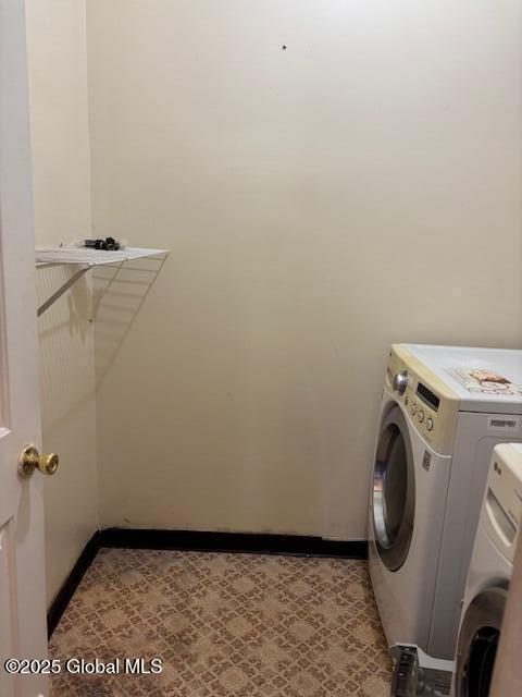 3 Osborne St, Albany, NY 12202 - laundry area with washer and clothes dryer, laundry area, and baseboards