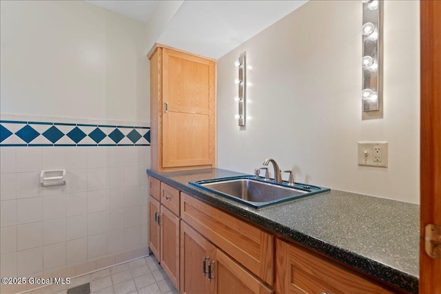 165 Vaughn Hill Rd, Middleburgh, NY 12122 - bathroom featuring vanity and tile walls
