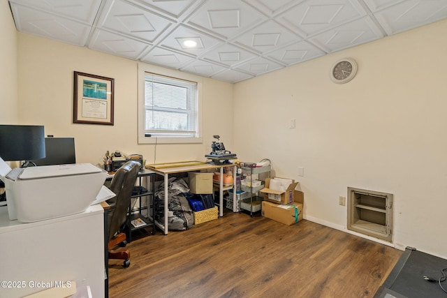 office space featuring wood finished floors