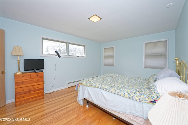 31 Tryon Ct, Albany, NY 12203 - bedroom with light wood-type flooring, baseboards, and a baseboard radiator