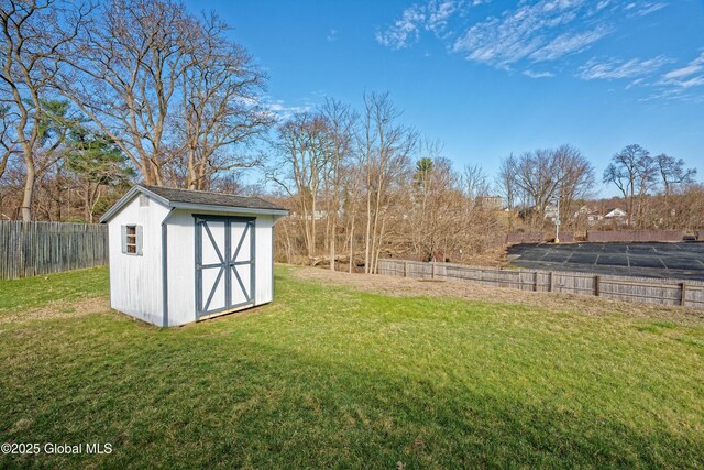 31 Tryon Ct, Albany, NY 12203 - view of yard with a storage shed, an outbuilding, and a fenced backyard