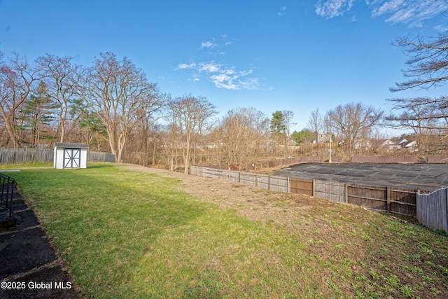 31 Tryon Ct, Albany, NY 12203 - view of yard featuring a storage unit, an outbuilding, and a fenced backyard