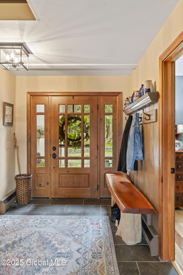 66 Schaeffer Rd, Berlin, NY 12138 - mudroom with a chandelier and tile patterned floors