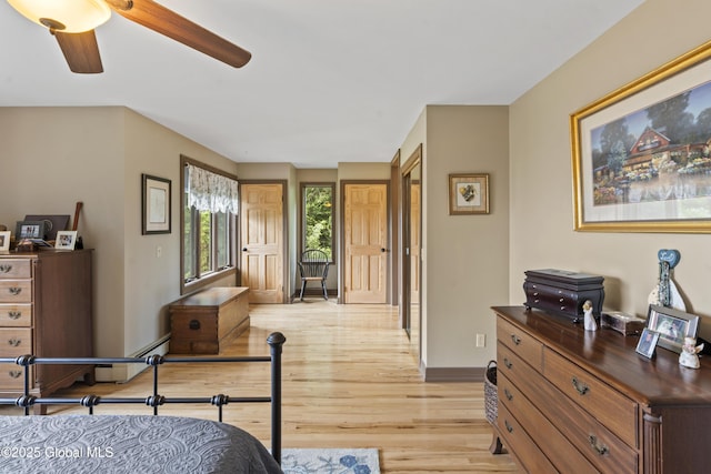 66 Schaeffer Rd, Berlin, NY 12138 - bedroom with light wood-style flooring and a ceiling fan