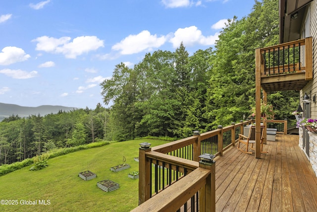 66 Schaeffer Rd, Berlin, NY 12138 - wooden terrace featuring a yard and a forest view