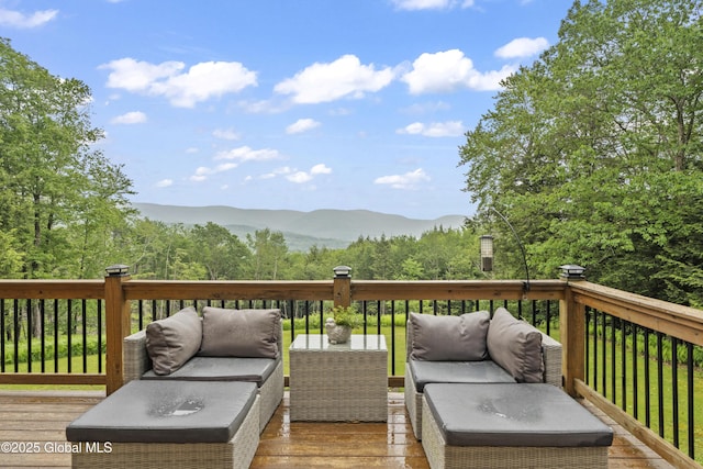 66 Schaeffer Rd, Berlin, NY 12138 - deck with an outdoor living space and a mountain view