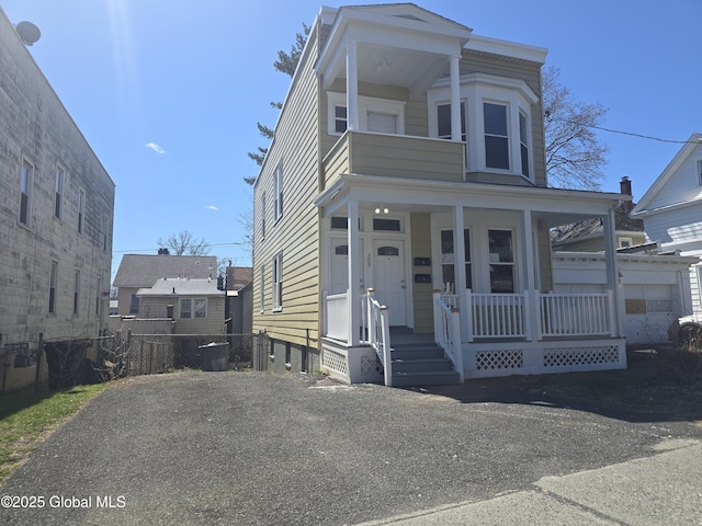 view of front of home featuring covered porch