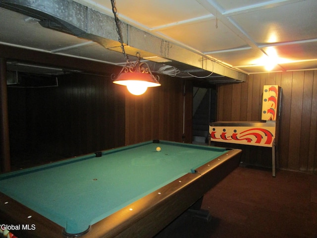 16 Knickerbocker Rd, Scotia, NY 12302 - playroom with billiards and wood walls