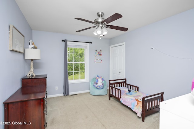 9 Barton Ave, Fort Edward, NY 12828 - bedroom with carpet floors, baseboards, and a ceiling fan