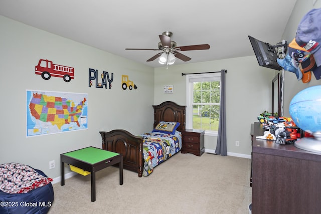 9 Barton Ave, Fort Edward, NY 12828 - bedroom featuring carpet flooring, baseboards, and ceiling fan