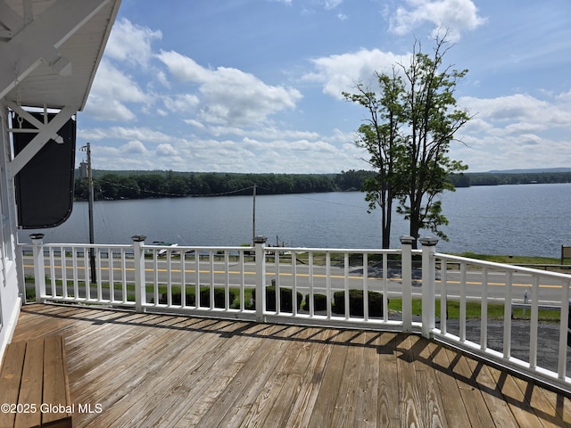 132 County Highway 152 Unit C, Northville, NY 12134 - wooden terrace featuring a water view