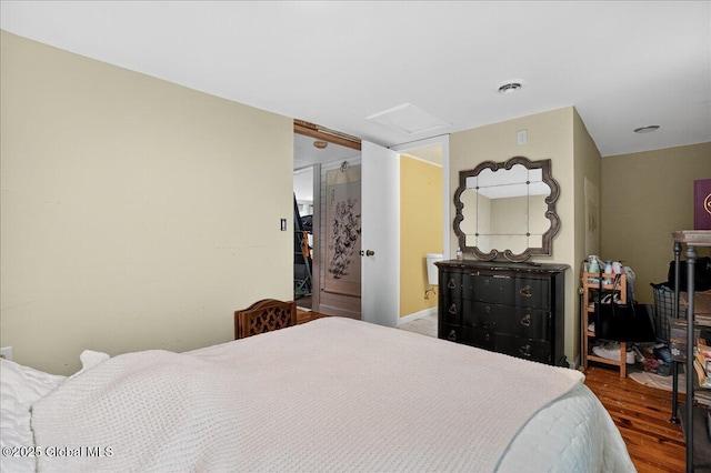 458 Central Ave, Niskayuna, NY 12304 - bedroom with attic access and wood finished floors