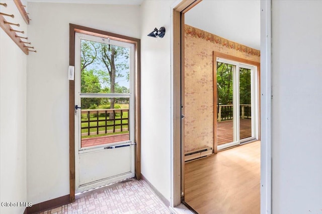 104 Euclid Ave, Altamont, NY 12009 - entryway with baseboard heating and baseboards
