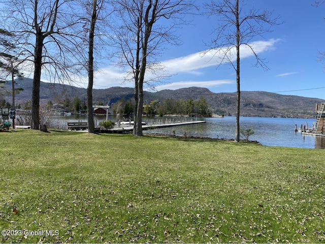 6325 Sunset Bay Rd, Dresden, NY 12841 - view of yard with a water and mountain view