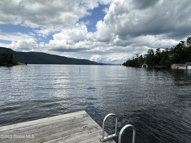6325 Sunset Bay Rd, Dresden, NY 12841 - dock area featuring a water and mountain view