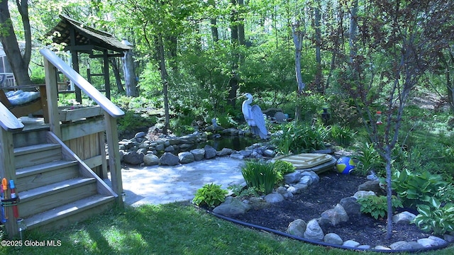 116 Dennie Rd, Mayfield, NY 12117 - view of yard with stairs