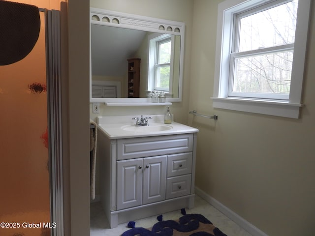 116 Dennie Rd, Mayfield, NY 12117 - bathroom featuring vanity and baseboards