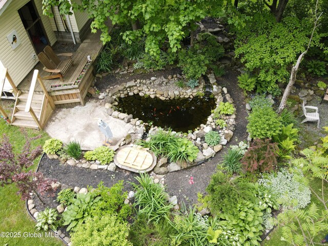 116 Dennie Rd, Mayfield, NY 12117 - view of yard with a garden pond