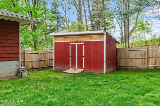 view of shed