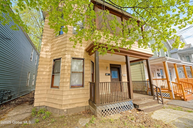 exterior space with a porch