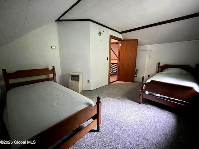 155 Bowen Hill Rd, Thurman, NY 12885 - carpeted bedroom with ornamental molding and vaulted ceiling