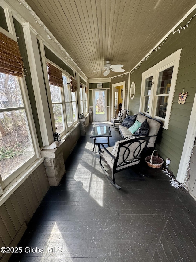 47 Washington Rd, Scotia, NY 12302 - sunroom / solarium with ceiling fan and an outdoor hangout area