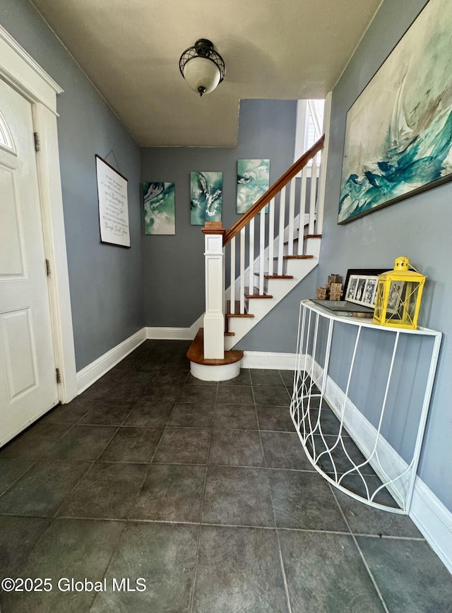 47 Washington Rd, Scotia, NY 12302 - tiled foyer entrance with baseboards and stairway