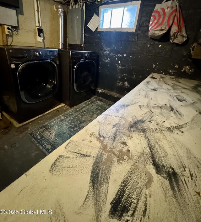 47 Washington Rd, Scotia, NY 12302 - laundry room with electric panel and independent washer and dryer