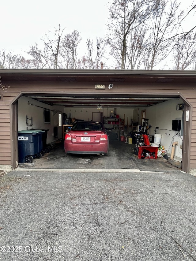 garage with driveway