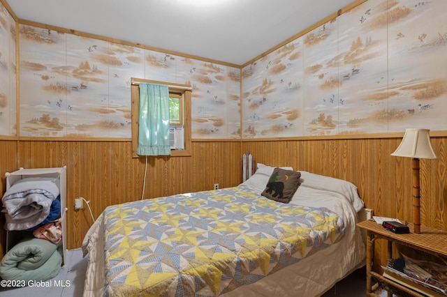9 E Center St, Day, NY 12835 - bedroom with wooden walls and a wainscoted wall