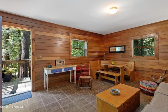 9 E Center St, Day, NY 12835 - living area featuring wooden walls and tile patterned flooring
