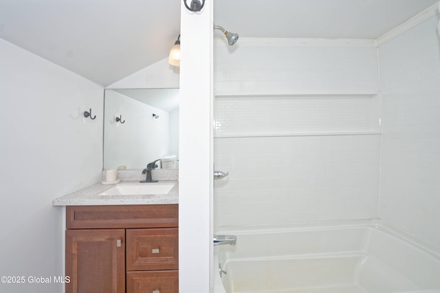 full bathroom featuring shower / bathtub combination and vanity