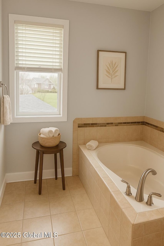 20 Fort Vaux Ln, Colonie, NY 12189 - full bathroom featuring a bath, tile patterned floors, and baseboards