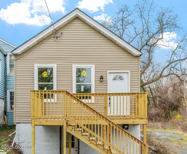 111 Mann Ave, Troy, NY 12180 - view of front of home with a wooden deck and stairs