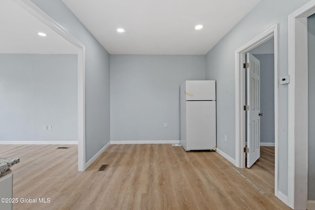 111 Mann Ave, Troy, NY 12180 - empty room with recessed lighting, baseboards, light wood-type flooring, and visible vents