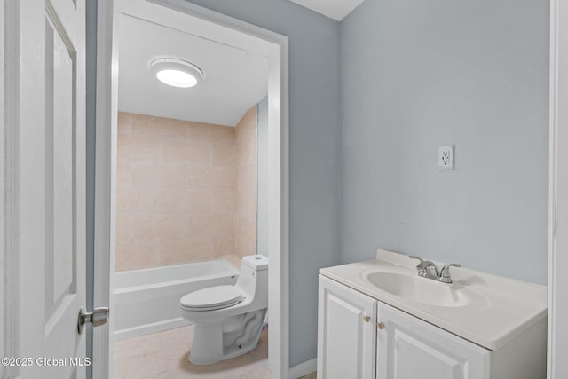 111 Mann Ave, Troy, NY 12180 - full bathroom with vanity, tub / shower combination, tile patterned floors, and toilet