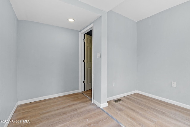 111 Mann Ave, Troy, NY 12180 - unfurnished room with baseboards, recessed lighting, light wood finished floors, and visible vents