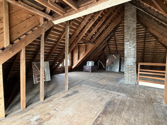 attic with an upstairs landing