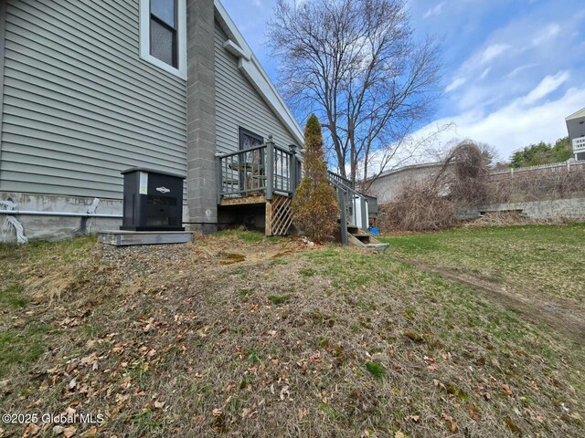 view of yard with a deck