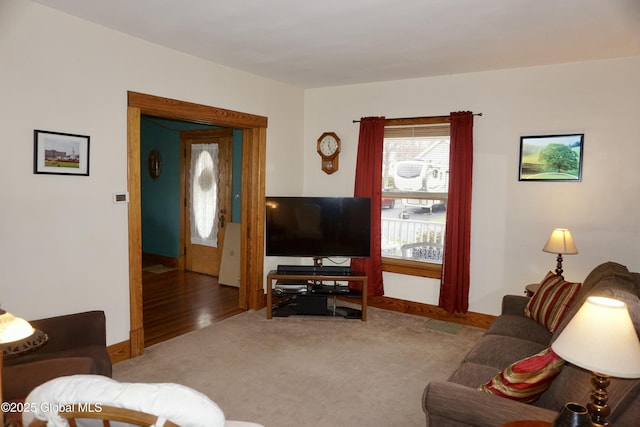 401 S 1st St, Northville, NY 12134 - carpeted living room featuring baseboards