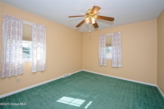 87 Dorchester Ave, Bethlehem, NY 12158 - carpeted empty room with baseboards, a ceiling fan, and visible vents