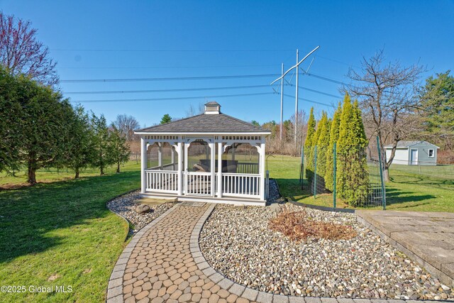 87 Dorchester Ave, Bethlehem, NY 12158 - surrounding community featuring a gazebo, a lawn, and fence