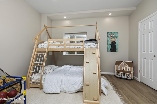214 Vosenkill Rd, Athens, NY 12015 - bedroom with recessed lighting, wood finished floors, and baseboards