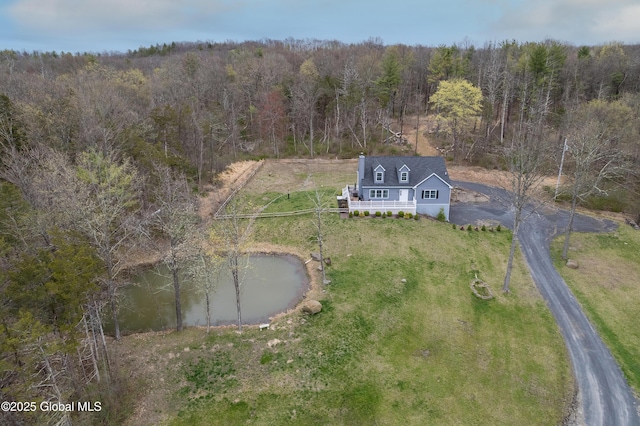 214 Vosenkill Rd, Athens, NY 12015 - birds eye view of property with a wooded view